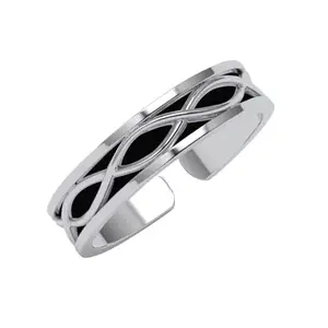 Clara Real 925 Sterling Silver Oxidised Infinity Men Ring |Size Adjustable | Gift for Men & Boys