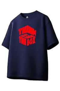 Ishkart Men's Oversized T-Shirt, 100% Cotton, Round Neck, Short Sleeve, Printed Chest and Back, Casual Summer Wear, S to 3XL