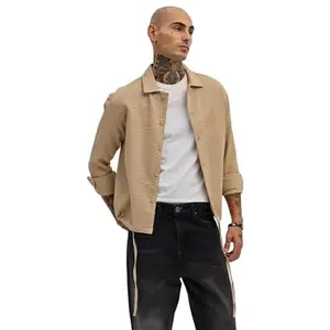 SNITCH Beige Textured Overshirt
