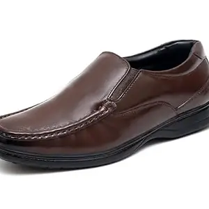 ARAMISH Brown Genuine Leather Moccasin Formal Shoes for Men - 7 UK