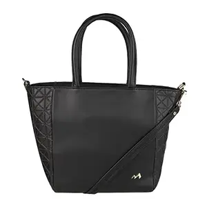 Metro Black Faux Leather Premium Zipper Casual Shoulder Bag For Women (66-7251)