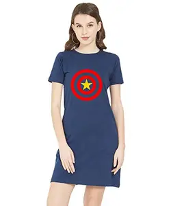 Stylish Cotton Blend Printed T-Shirt for Women | Casual Wear | Soft & Comfortable Fabric | Trendy Short Sleeve (Navy Blue_X-Large_Pack of 1)#4732
