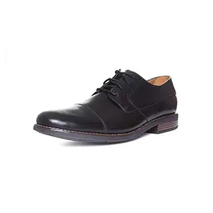 Clarks Men's Becken Cap Black Leather Formal Shoes-9 UK (261231397)