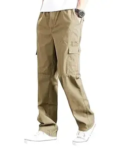 WEREFLEX Cargo for Men || Cotton Cargo Pant || Drawstring Waist Pant (Also Available in Plus Sizes) (W-Cargo-117-120)