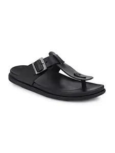 BIRGOS Mens Leather Sandals Black Color (SHR06A)