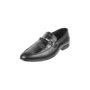 Metro Men Black Faux Leather Sleek & Classic Formal Slip-on Shoes UK/6 EU/40 (19-396)