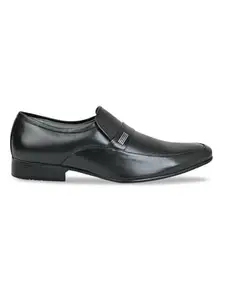 Regal Black Mens Formal Textured Leather Slip Ons