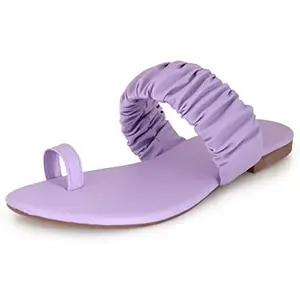 MYRA Women's Purple Casual Flat Chappal | Latest Comfortable Flat Chappal - 5 UK