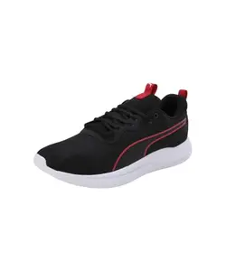 Puma Unisex-Adult Resolve Modern Weave Black-for All Time Red-Neon Sun Running Shoe - 9 UK (37799410)