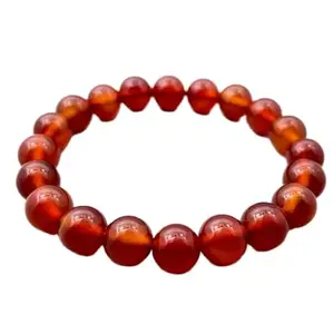 LKBEADS Red Onyx Beaded Bracelet for Essential Oils Diffuser, Aromatherapy Jewelry, Handmade Spiritual Gift|8mm Round|Smooth|Red|SRC_LI_000148