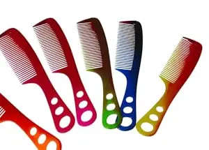 Professional Hair Detangling Comb Set, 6 Pieces, Multi-Colour Handle Design