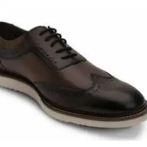 Lee Cooper LC6440D Men's Leather Derby Formal Shoes | Lightweight, Comfortable & Stylish Lace-Ups for Office, Business 40EU_6UK Brown