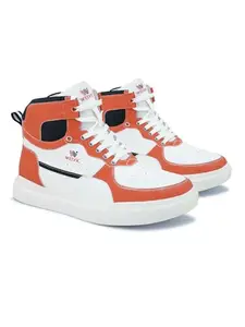 Welvic Heat Men's Casual Shoe (White/Orange/Blue, 9)