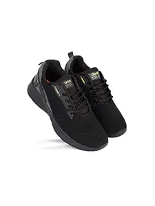 AADI Men's Black Mesh Running Sports Shoes