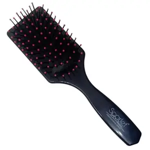 Scarlet Line Paddle Brush with Flexible Soft Nylon Ball Tips Bristles for Thick Curly Straight Thin Long Short Wet Dry Hair for Men Women_Pink