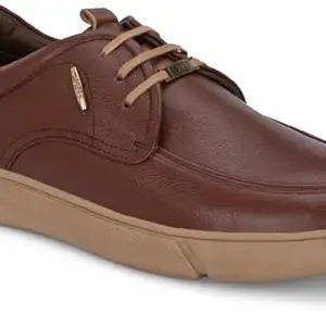 egoss Comforts Genuine Leather Casual Lace-Up for Men (Brown-11) - CN-02