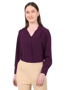 MRSWEARS Women's Regular Fit Cotton Blend Long Sleeves Opaque Shirt Style Top