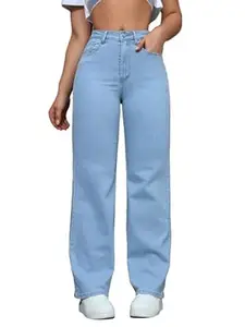 TOPLOT Jeans for Woman || High Rise || Baggy || Straight fit Jeans for Woman (5204)