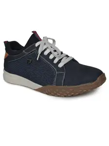 Buckaroo Fellow Mild Newbuck Natural Leather Navy Casual Shoes for Mens: Size UK 8