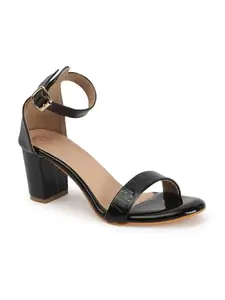 Carlton London Women Sandal,Black,UK-5