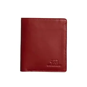 BROWN BEAR RFID Protected Card Holder, Pull Card Storage, Hidden Pocket, Multiple Card Holder, Red
