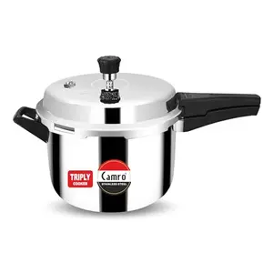 Camro Triply Classic Outer Lid Stainless Steel Pressure Cooker 5.5 Litre (Induction Friendly) Small Pressure Cooker 15+Years of Innovation and Quality price in India.