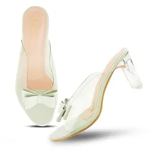 JM LOOKS Fashion Stylish Transparent Crystal Heel Casual Heel Sandal,Fancy Solid Comfortable Sole For Womens & Girls
