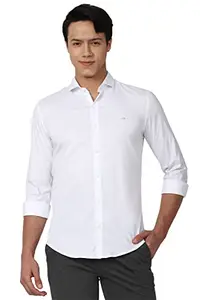Peter England Men's Athletic Fit Shirt (PESFAATFE72567_White