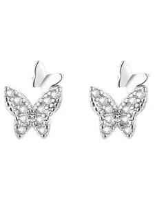 KRELIN Small Butterfly Earrings with Zirconia Magic Touch Butterfly Earrings For Women