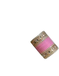 BANGLESKART BanglesKartPunjabi Collection Lite Bridal Chuda Normal Use Fabulous Design Build Quality Beautifully Made Chura Bangle Set for Girls Pink (2.8)