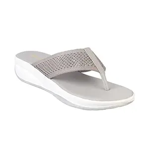 Walkway By Metro Brands Women's Grey Synthetic Sandals 4-UK (37 EU) (32-1260)