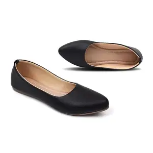 Yassio Women's Solid Ballet Flats: Classic Bellies for Everyday Wear (Black, 8)