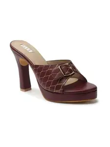 ELLE Women Sandal,Maroon,UK-6