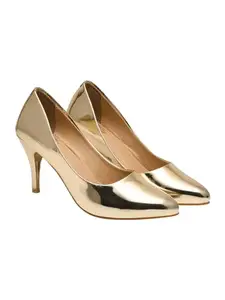 Shoetopia Women's Stiletto Heel Pumps Gold