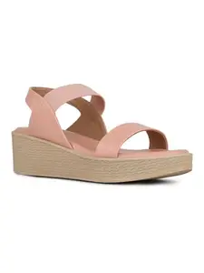 Inc.5 Womens Peach Round Toe Party Wear Heel Sandals