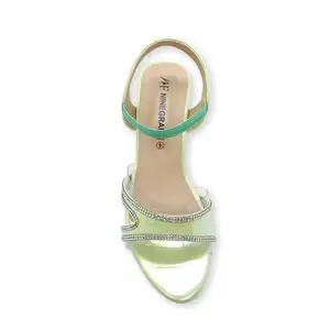 NINEGRAM Rhinestone Transparent Heels| Transparent Heels for Women| Heels for Women| Sandals for Women| Heels for Girls| Footwear for Women| Heels| Glamour Redefined| Adorned with Sparkling Stones|