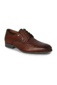 Louis Philippe Men Brown Leather Lace Up Shoes