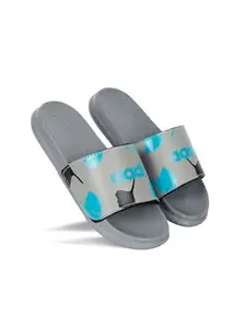AADI Men's Grey Synthetic Leather Daily Use Casual Sliders/Flip Flop & Slippers