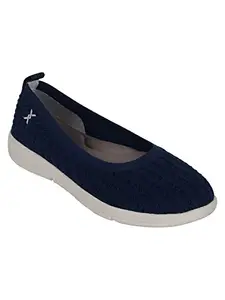 Carlton London Women's Ballerina, Navy Blue, 5
