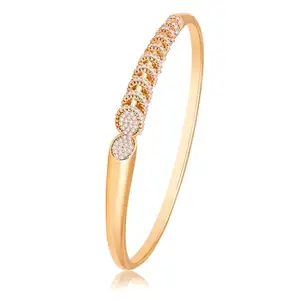 Peora Gold Plated Cubic Zirconia Studded Kada Openable Bracelet Stylish Fashion Contemporary Jewellery for Girls & Women
