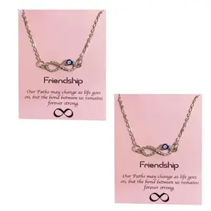 Charming Infinity Evil Eye necklace/Infinity Pendant Necklace for Women and Girls, friendship chain necklace, nazar evil eye chain necklace (Silver & Silver)
