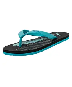 Puma Mens Leon V2 Black-DEEP Aqua Flip-Flops - 11 UK (38804203)