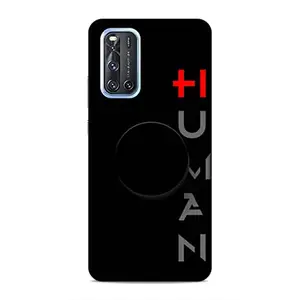 Screaming Ranngers Designer Printed Hard Plastic Matt Finish Mobile Case Back Cover with Mobile Holder for Vivo V19 (Human/Classic)