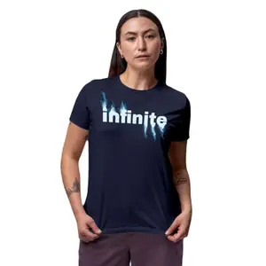 FIGHTERHERO Cotton Blend Women's Casual T-Shirt | Light Blue Limitless Thinkers Printed T-Shirt for Women (Navy Blue, S)
