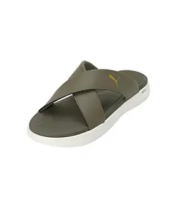 Puma Unisex-Adult Softride Seave Slip Olive-Warm White-Gold Sandal - 5UK (39186003)