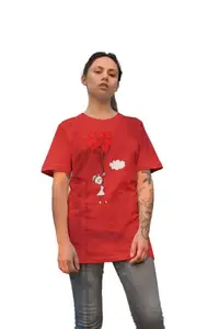 Mitrends Girl Holding Love Balloons Red -Printed T-Shirts