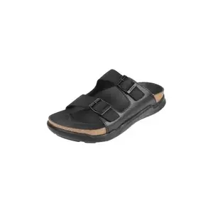 Mochi Men's BLACK Comfortable Slip-on Sandal UK/9 EU/43 (16-907)