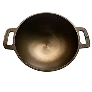 Heavy Duty Pure Cast Iron Cooking Kadhai (10.5 inch)