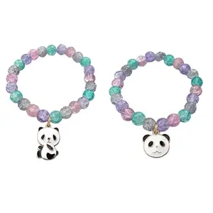 Jewelsbysirani Pack of 2 Cute Korean Beads Bracelet(2 panda) Combo For Girls And Women | Cute Accessories|Gift