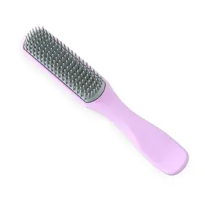 UMAI Flat Hair Brush with Strong & Flexible Bristles | Curl Defining Brush for Thick Curly & Wavy Hair | Small Size | Hair Styling Brush for Women & Men (Purple)